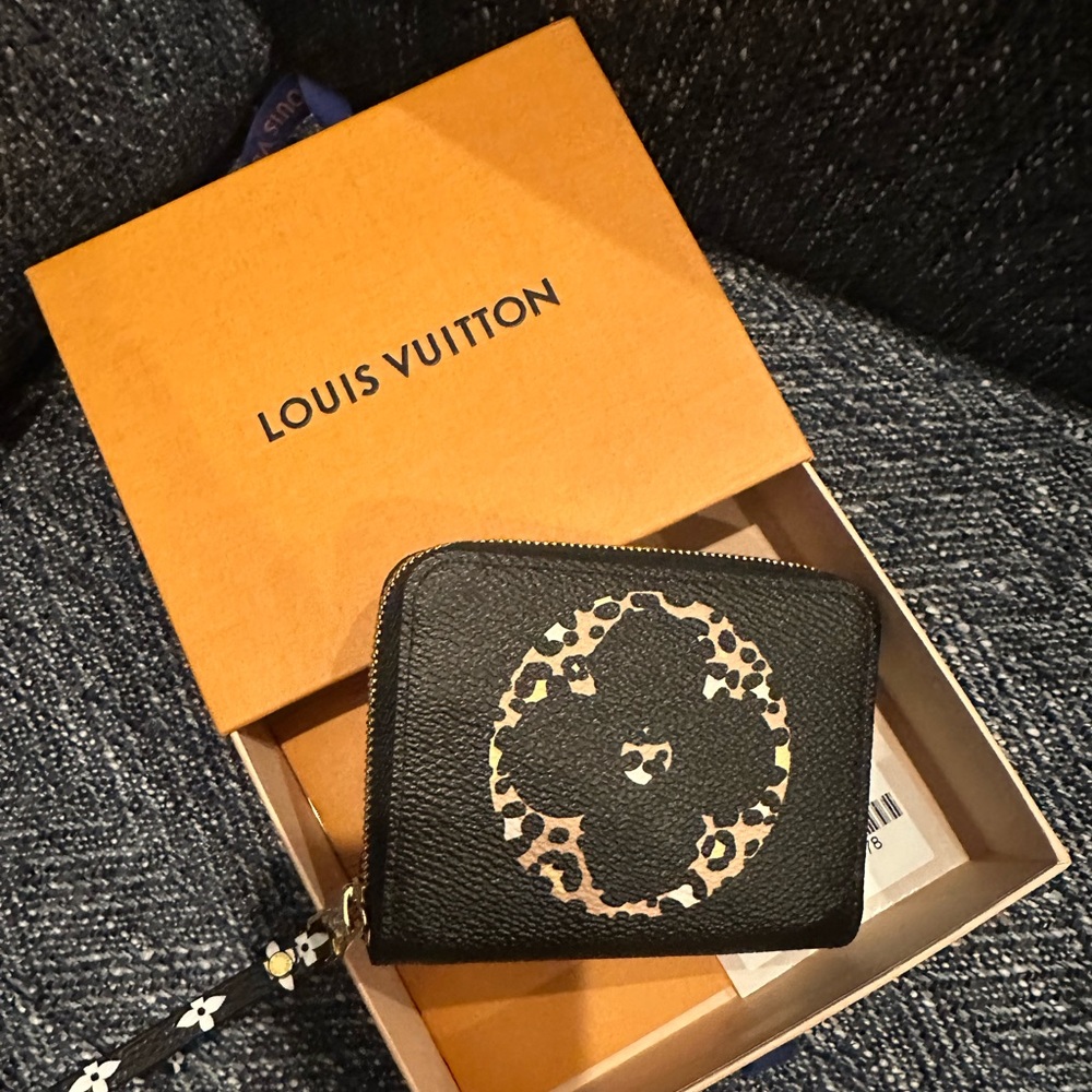 Louis Vuitton zip coin wallet in jungle noir